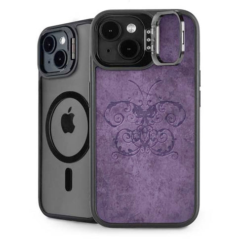 Purple Damask Butterfly by Brigid Ashwood iPhone 14 Kickstand Case